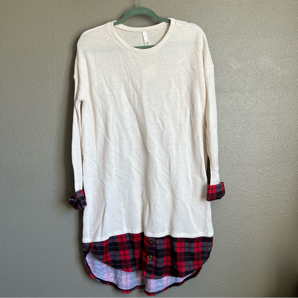 Pinkblush Ivory Long-sleeve Tunic Maternity Dress